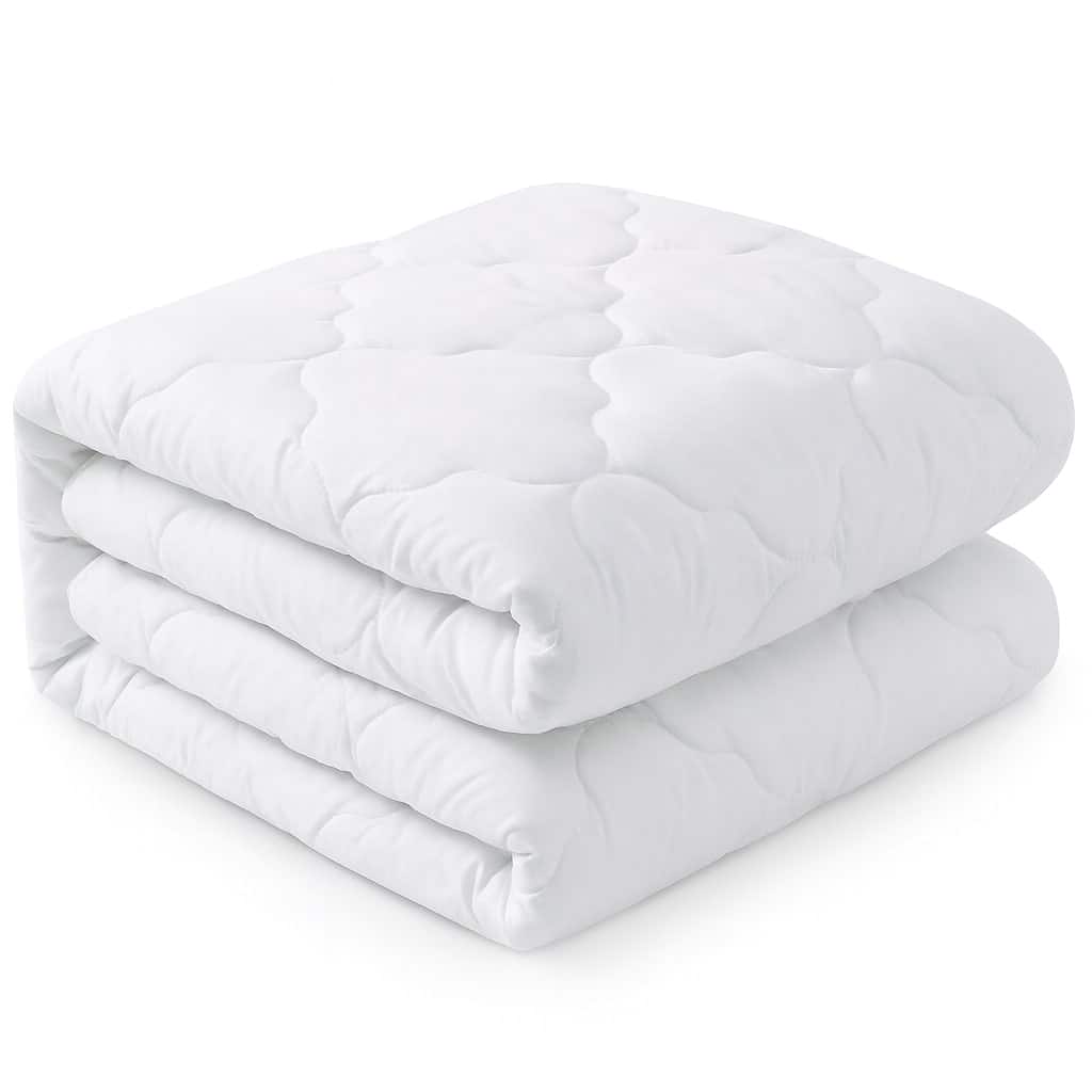 Comfety - Mattress Pad, Soft Fitted Mattress Cover, Breathable Cooling Cover with Deep Pocket Fits Up to 14" - Twin XL - White