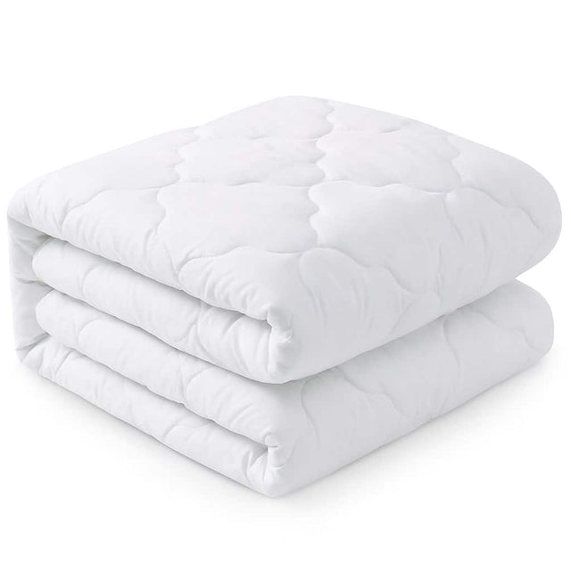 Front. Comfety - Mattress Pad, Soft Fitted Mattress Cover, Breathable Cooling Cover with Deep Pocket Fits Up to 14" - Twin XL - White.