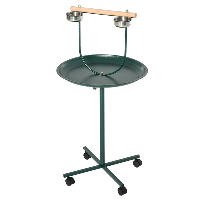 Front. Pawhut - PawHut 48" Rolling T-Stand Bird Training Activity Playground With Perch - Green.