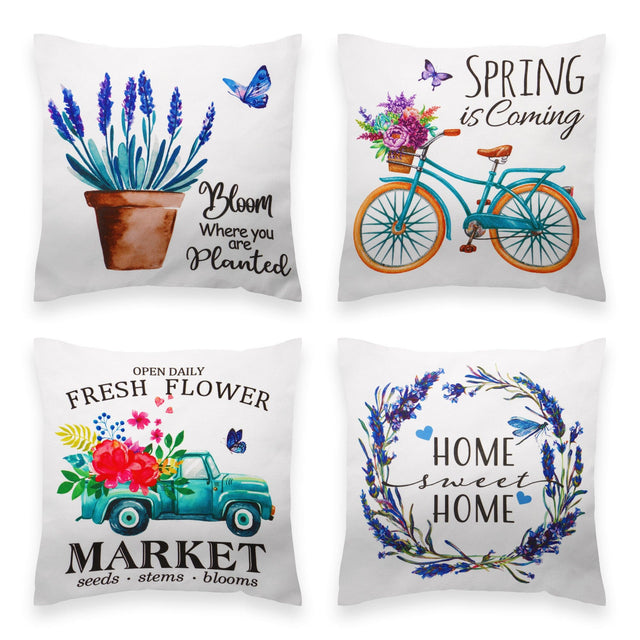 1. Bloom Where you are Planted
2. SPRING is Coming
3. OPEN DAILY FRESH FLOWER MARKET seeds stems blooms
4. HOME sweet HOME