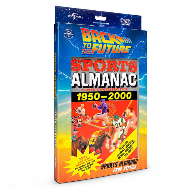 UNIVERSAL BACK TO THE FUTURE SPORTS ALMANAC COMPLETE SPORTS STATISTICS 1950-2000 FRENCH INCLUDING HORSE RACING, BASEBALL, FOOTBALL, BOXING AND REAL SCORES 2000 SPORT 1950. THE PAST ALMANAC FROM THE FUTURE. THE BA FROM THE FUTURE. SPORTS BLAST FROM THE PAST. BLAST FROM THE PAST. REAL SCORES FROM 1950 TO 2000. SPORT SCORES FROM THE PAST. RECEIPT AND EDI INCLUDED! PROP REPLICA