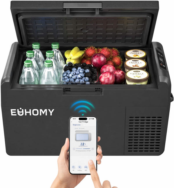 Euhomy - 21 QT Portable Car Refrigerator - Black