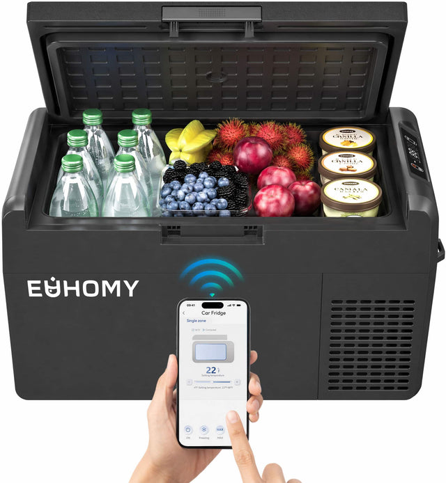 EÜHOMY Car Fridge Single n + - - - 22 1 Cemia - -. ding - ... .... d = AE Un