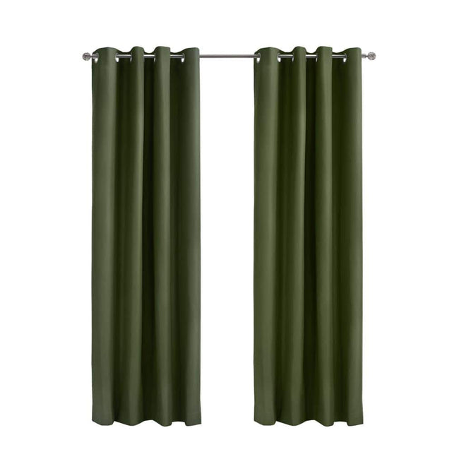 Front. Commonwealth Home Fashions - Thermaplus Alpine Blackout Premium Stylish and Functional Grommet Curtain Panel 52" x 95" Olive - Olive.