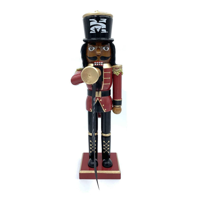 Front. Santa's Workshop - Morehouse Maroon Tigers 14" Bugler Nutcracker - Red.