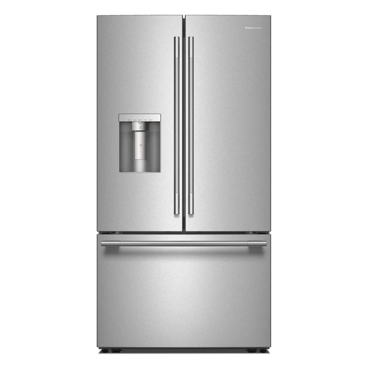 KitchenAid - 36 in. Wide 30 cu. ft. French Door Refrigerator with Exterior Water and Ice - Stainless Steel