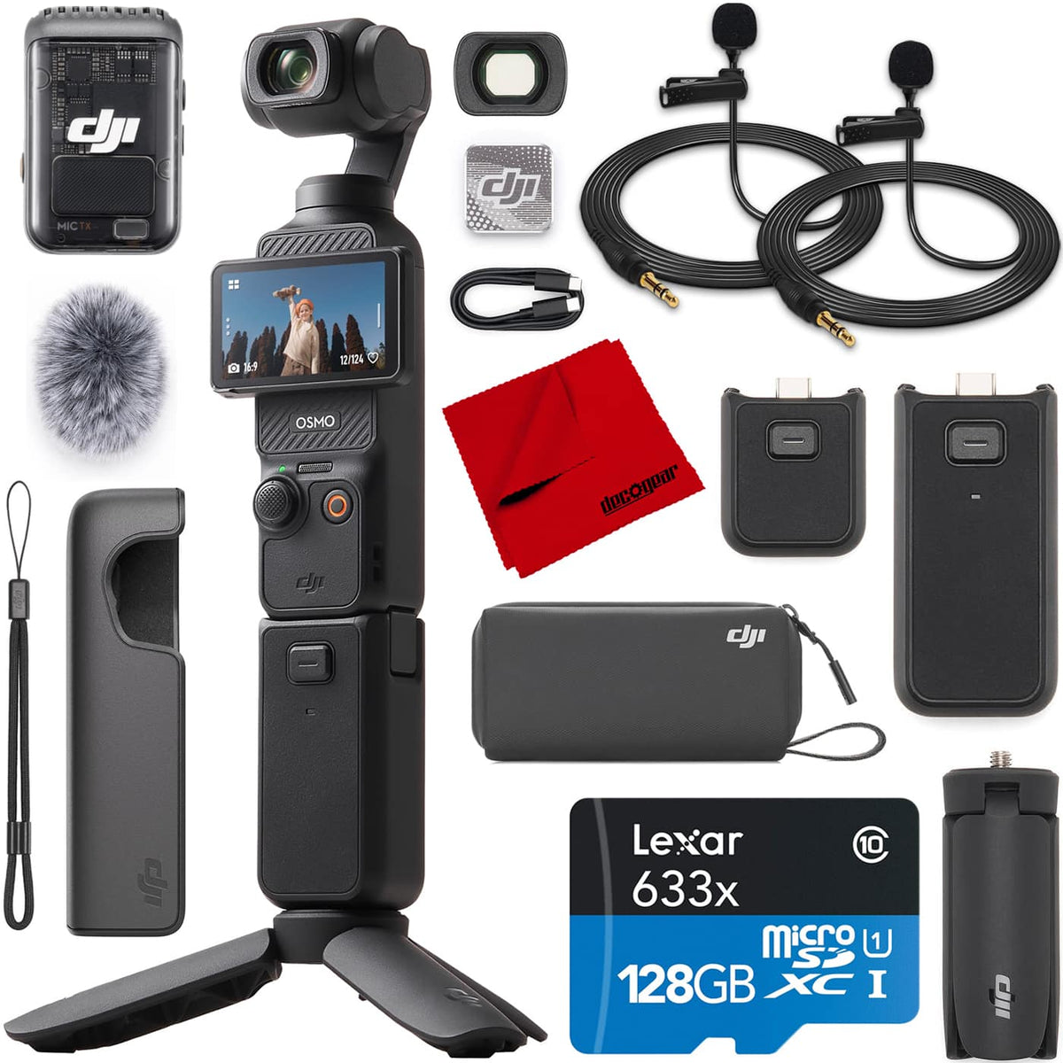 Bundle - DJI - Osmo Pocket 3 Creator Combo 3-Axis Stabilized 4K Gimbal Camera + 2 Mic