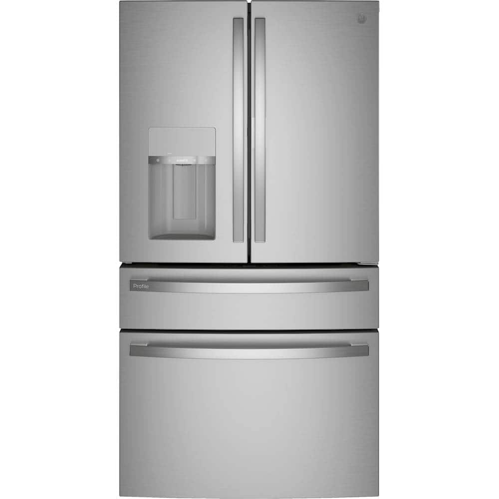 GE Profile - 36 in. Wide 27.9 Cu. Ft. 4-Door French Door Smart Refrigerator with Hands-Free AutoFill - Stainless Steel