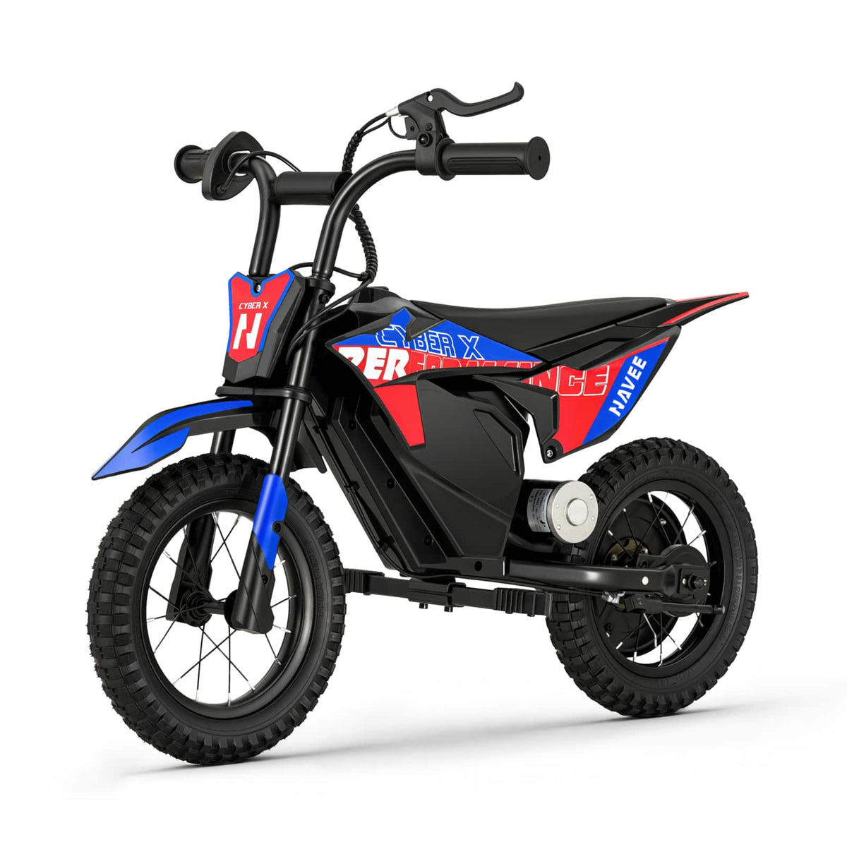 NAVEE - CYBER X Kids Electric Dirt Bike for Ages 4–7, 6.25 Miles Max Range, 9.4 MPH Max Speed, 150W Mid-Drive Motor - Black