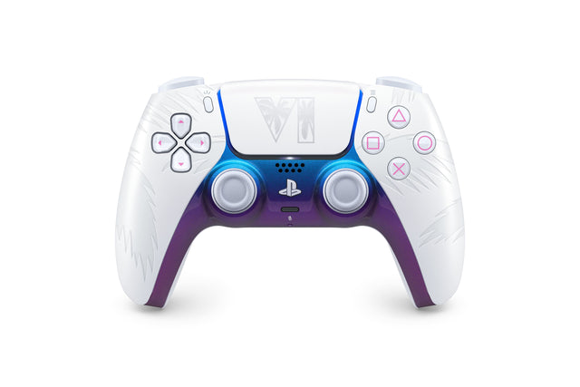 Front. Sony Interactive Entertainment - DualSense Wireless Controller – Grand Theft Auto VI Limited Edition for PS5, PC, Mac & Mobile - White.