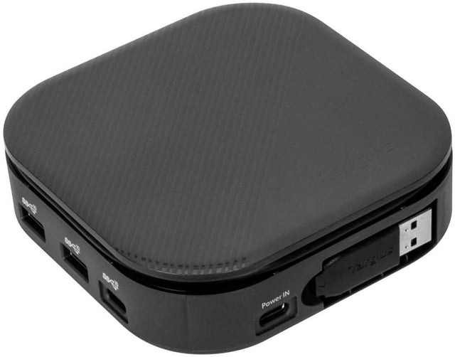 Front. Targus - USB-C Universal Dual HD Docking Station with 80W PD Pass-Thru - Black.