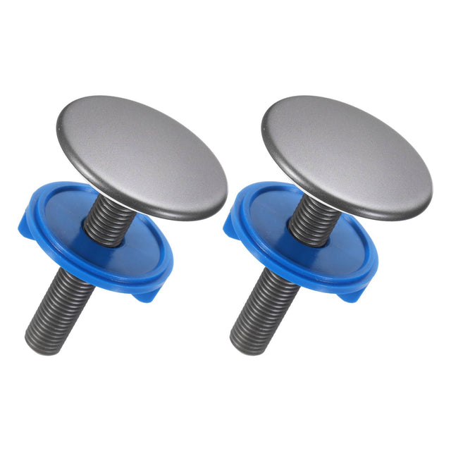 Front. Unique Bargains - 2pcs Kitchen Sink Hole Cover, Solid Brass Faucet Hole Cover with Silicone Ring, Universal Tap Cap Stopper Plug for Sink - Gray.