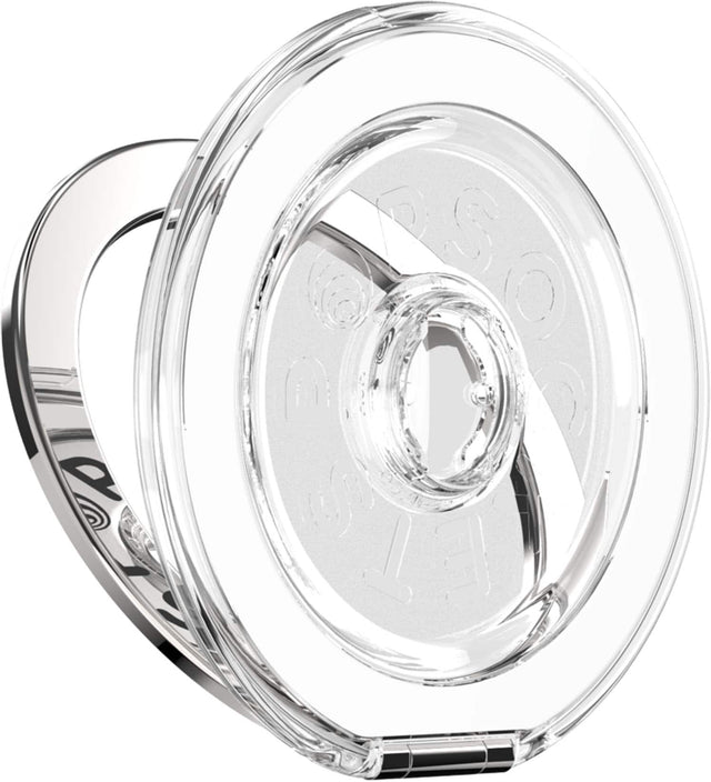 Front. PopSockets - MagSafe Kick-Out BASE Only, Compatible Only with PopTops, Universal Magnetic Grip Base for Cell Phones - Clear.
