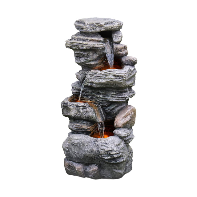 Front. Teamson Home - 39.37-Inch 4-Tier LED Waterfall Fountain.