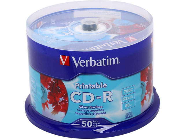 1002 M LOCK 0 sbie 9 R 200 O N Verbatim V Verbatim. Printable CD-R 700 MB 52x 80 Min Silver Surface Surface argenteée Superficie plateada compact disc Pack 50 Paquet Paqueta