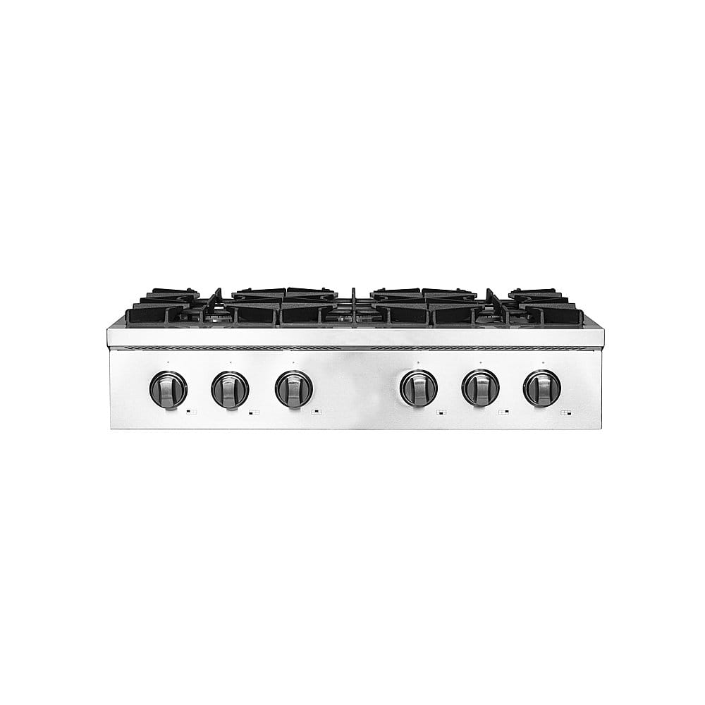Forno Appliances - 36 in. Wide 6 Burner Cossato Built-In Gas Cooktop with Sealed Burners and LP Conversion Kit - Stainless Steel