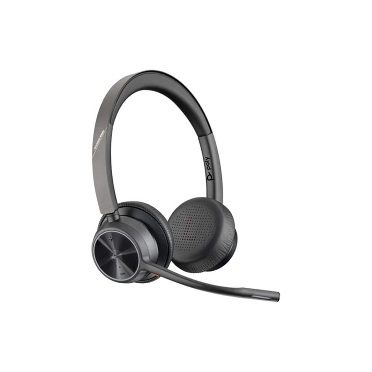 HP - Poly Voyager 4320 UC Wireless Stereo Headset w/USB-A Adapter,Teams Cert - Black