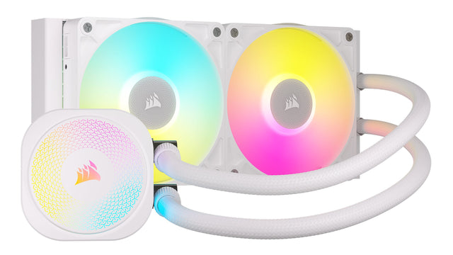 Front. CORSAIR - iCUE LINK TITAN 240 RX Liquid CPU Cooler with RGB Lighting - White.