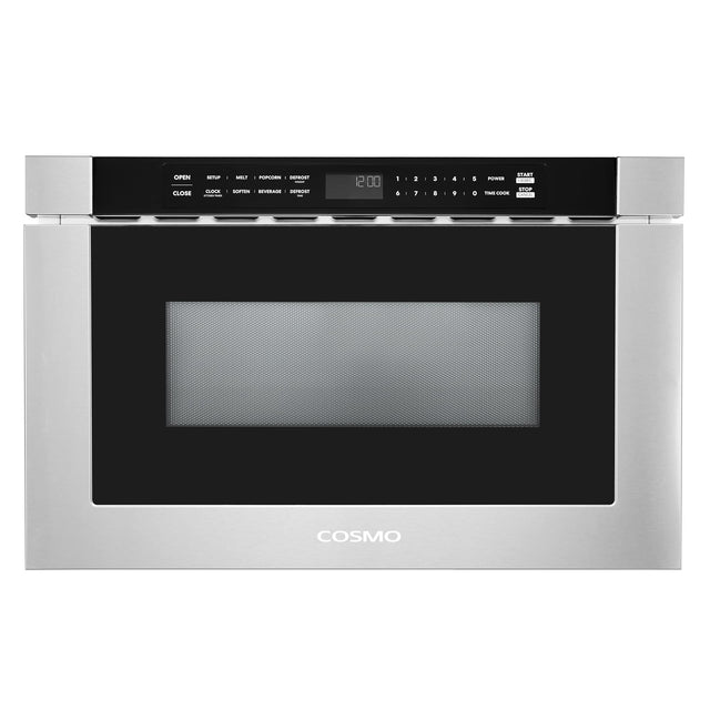 OPEN  
CLOSE  
SETUP  
MELT  
POPCORN  
DEFROST  
CLOCK  
SOFTEN  
BEVERAGE  
DEFROST  

12:00  
1 2 3 4 5  
6 7 8 9 0  
POWER  
START  
STOP  
TIME COOK  

COSMO