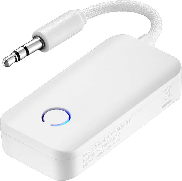 Insignia™ - Universal 3.5 mm to Bluetooth Audio Adapter - White