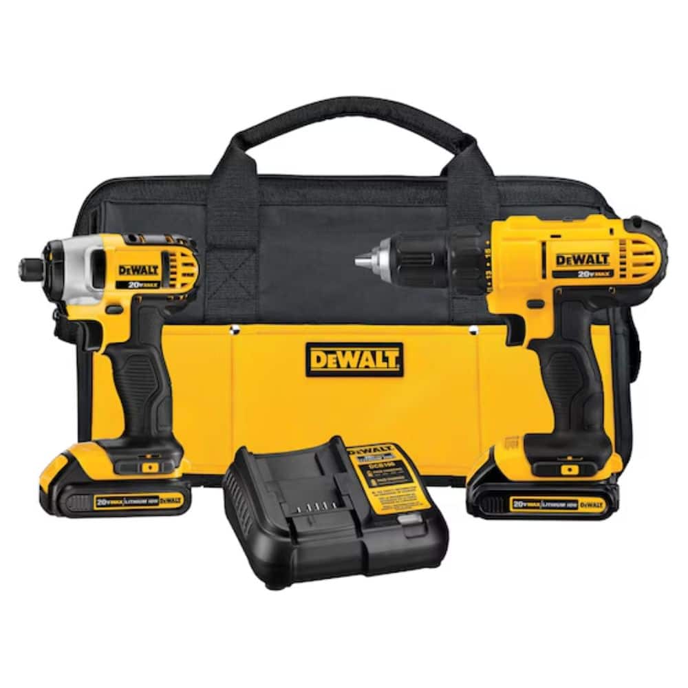 Dewalt - 20V MAX Cordless Drill and Impact Driver, Power Tool Combo Kit with 2 Batteries and Charger - Yellow