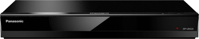 Front. Panasonic - Streaming 4K Ultra HD Hi-Res Audio DVD/CD/3D Wi-Fi Built-In Blu-Ray Player, DP-UB420-K - Black.