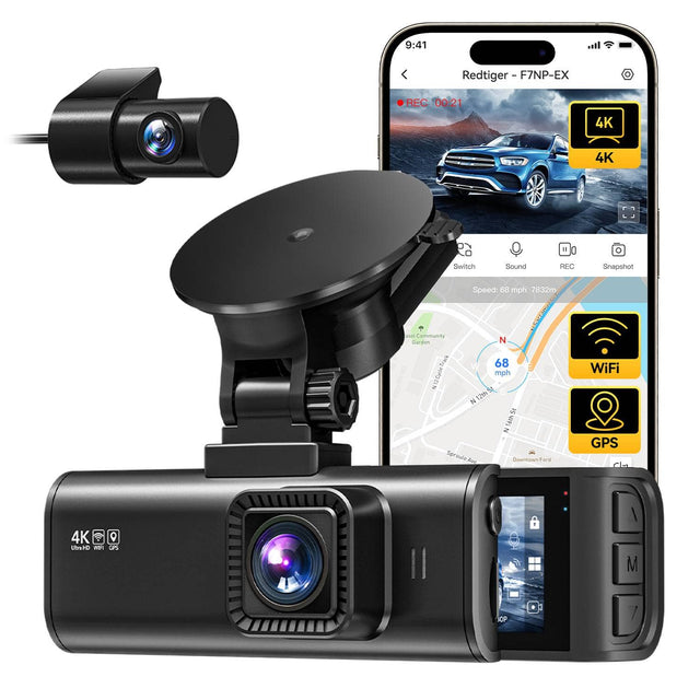 9:41 Redtiger - F7NP-EX  
REC 00:21  
4K 4K  
Switch Sound REC Snapshot  
Commandy Carton  
Speed: 68 mph 7832m  
CEM N Trak  
68 mph N120pele 12m  
N N14th5a 16th  
Sgoroec Rg  
owntown area  
WiFi GPS  
4K 0 UlHD - Cs / M KOP