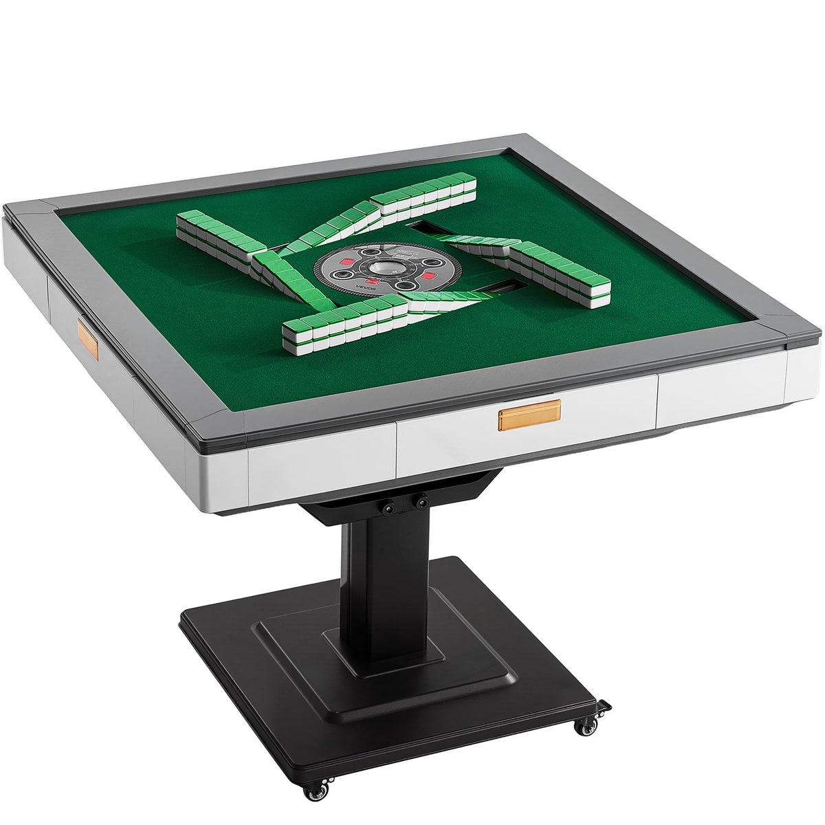 VEVOR - Automatic Mahjong Table with Wheels, 2 Sets of 42 mm Tiles (152 Pcs), Roller Coaster Style Mahjong-Table, Foldable - White;Black;Green