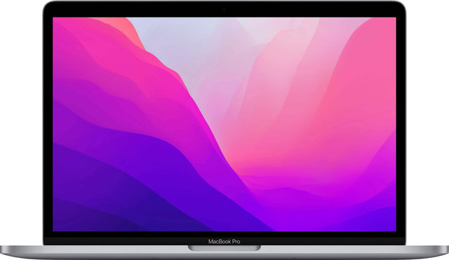 Front. Apple - Geek Squad Certified Refurbished MacBook Pro 13.3" Laptop - Apple M2 chip - 8GB Memory - 256GB SSD - Space Gray.