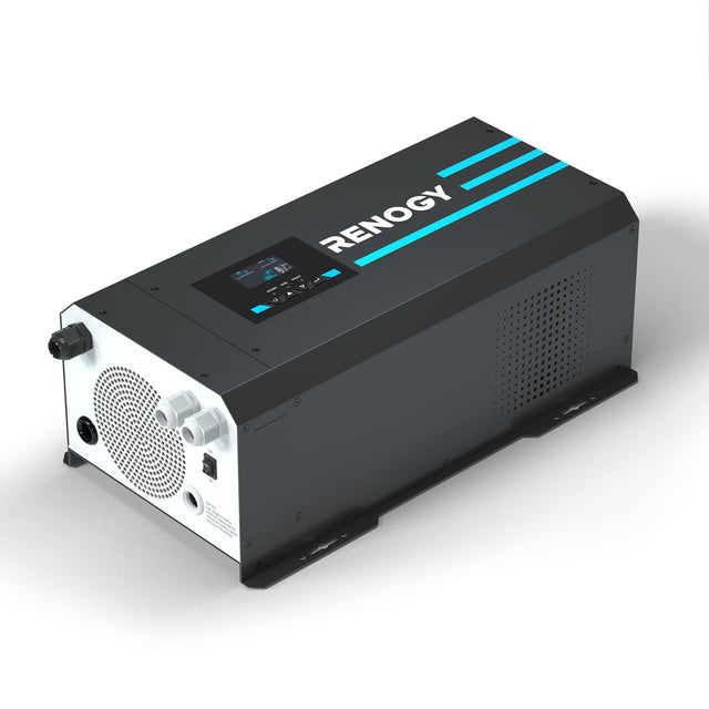 Front. Renogy - 2000W 12V Pure Sine Wave Inverter Charger w/ LCD Display - Black.