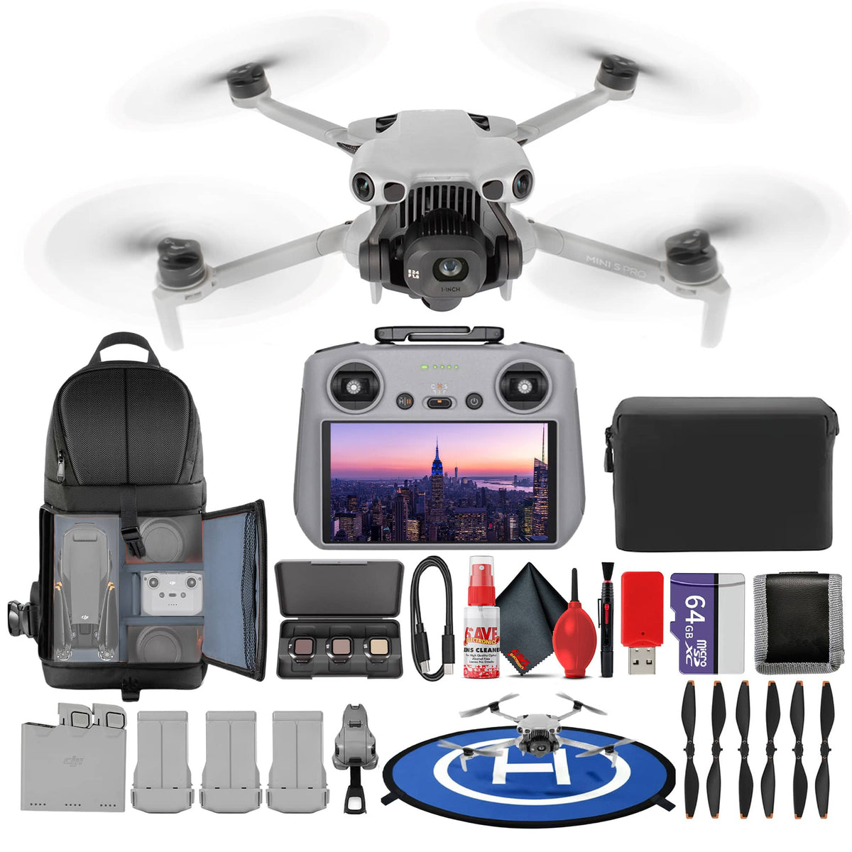 Bundle - DJI - Mini 5 Pro Drone w RC 2 Remote 64GB Memory Card - Fly More Combo