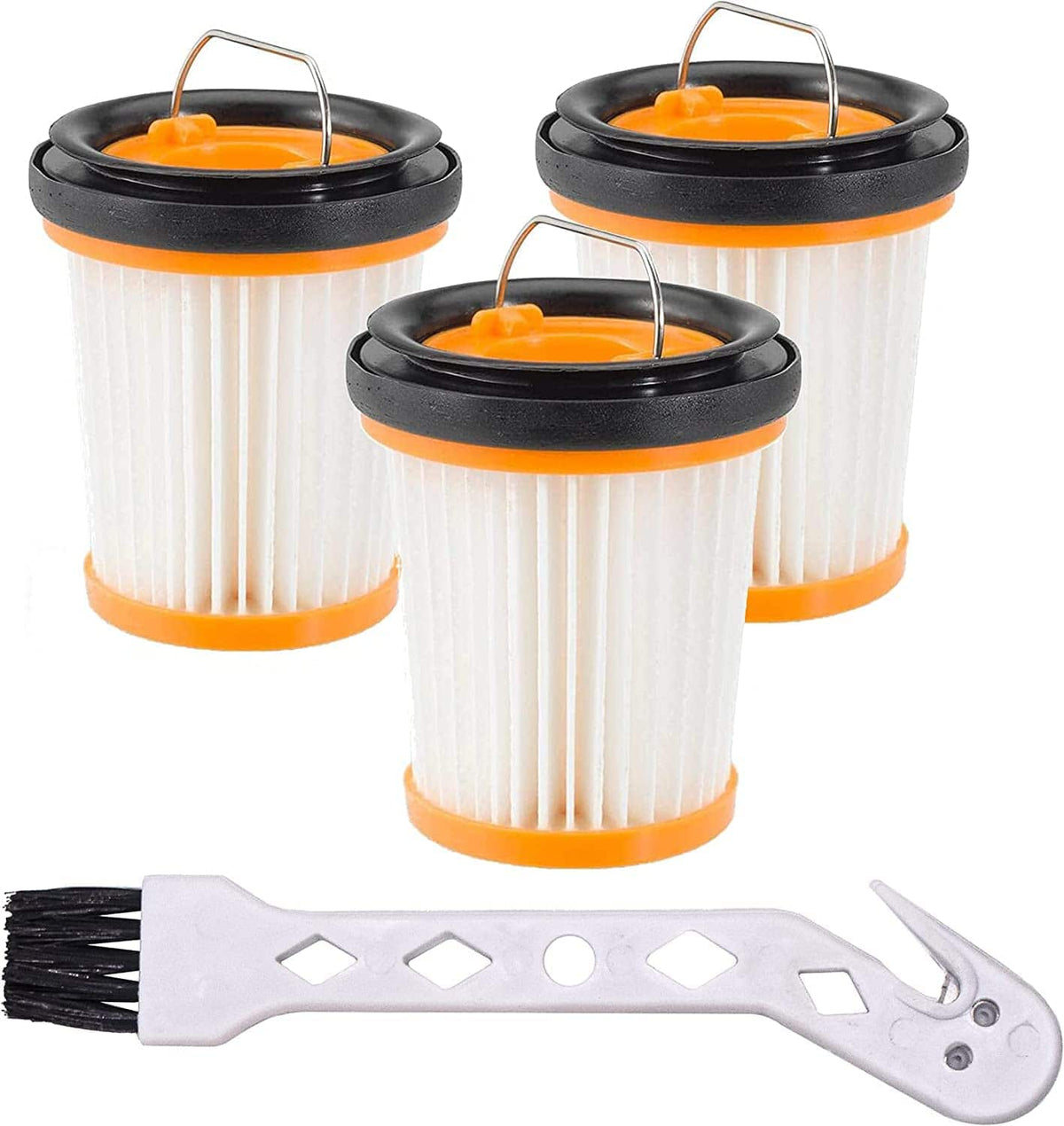 HQRP - 3-Pack Dust Cup Filter with Brush for Shark ION W1 S87 WV200 WV201 WV205 WV220 Hand Vacs, Replaces XHFWV200