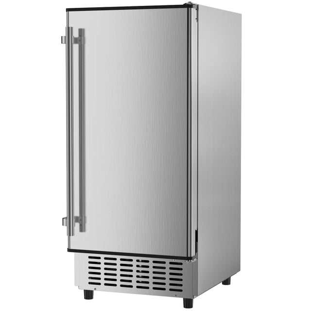 Front. Coolake - Coolake 15 Inch Wide Under-Counter Ice Maker- 80lbs/Day Built-in Freestanding Ice Machine with 25lbs Storage Bin - Sliver.