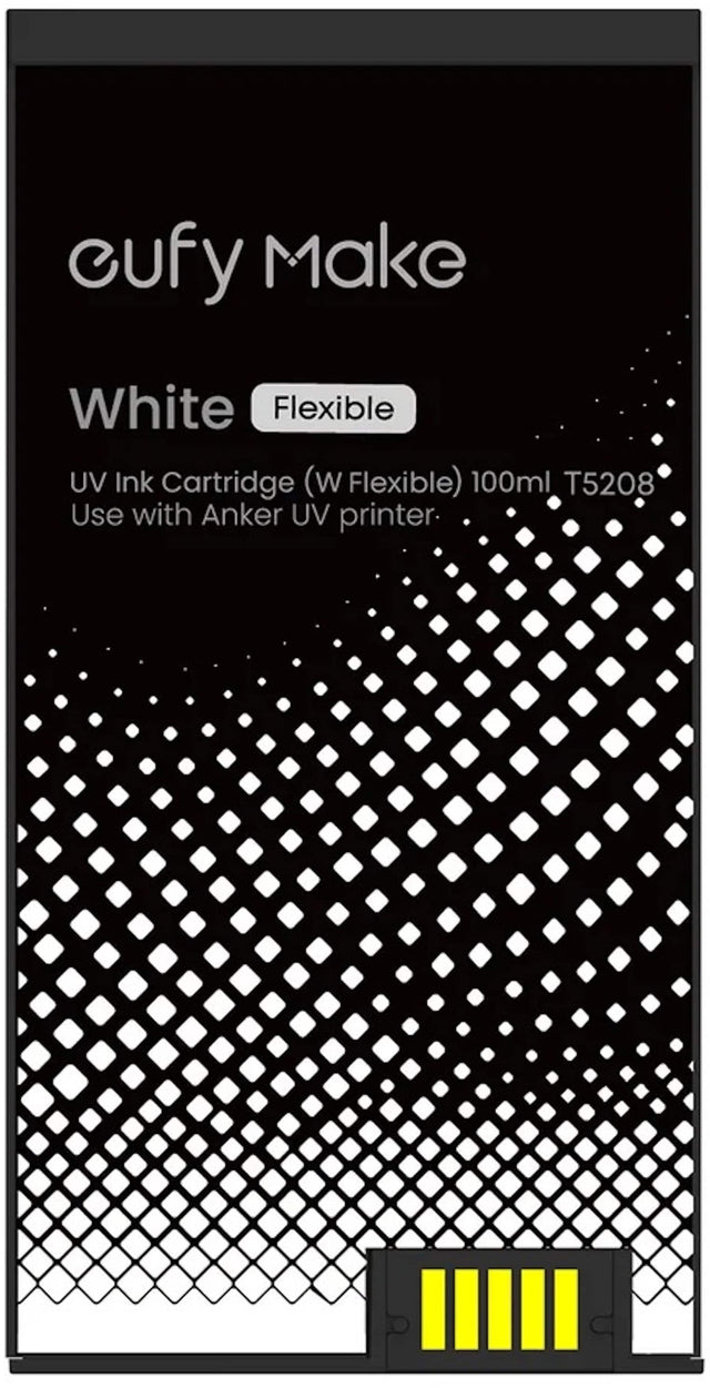 cufy Make White Flexible UV Ink Cartridge (W Flexible) 100ml T5208  
Use with Anker UV printer