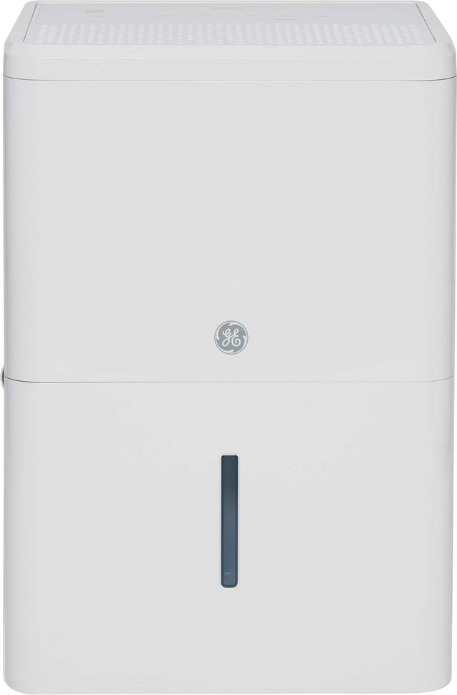 Front. GE - 50-Pint Portable Dehumidifier with Smart Dry - White.