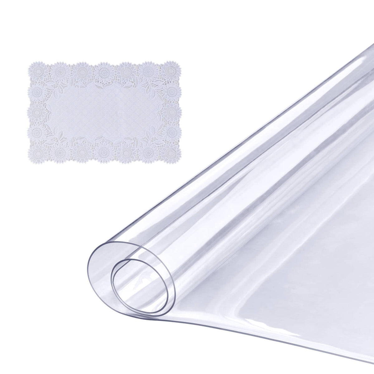 VEVOR - Clear Table Cover Protector, 36" x 72" Rectangle Table Cover, 1.5 mm Thick PVC Plastic Tablecloth - Transparent