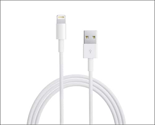 Front. Apple - 6.6' USB Type A-to-Lightning Charging Cable - White.