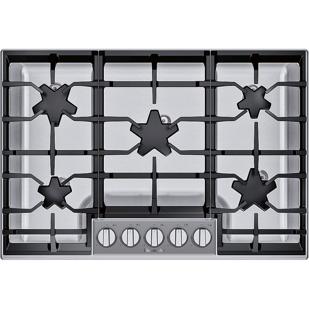 Thermador - Masterpiece 30" Built-In Gas Cooktop with 5 Pedestal Star Burners and LP Conversion - Stainless Steel