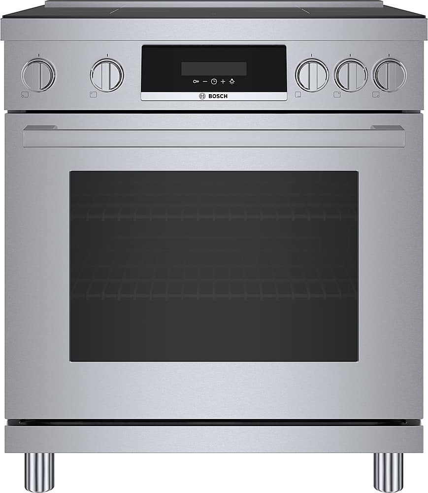 Bosch - 800 Series 30 in. Wide 3.7 Cu. Ft. Freestanding Electric Induction Range with 4 Elements and Industrial Design - Stainless Steel