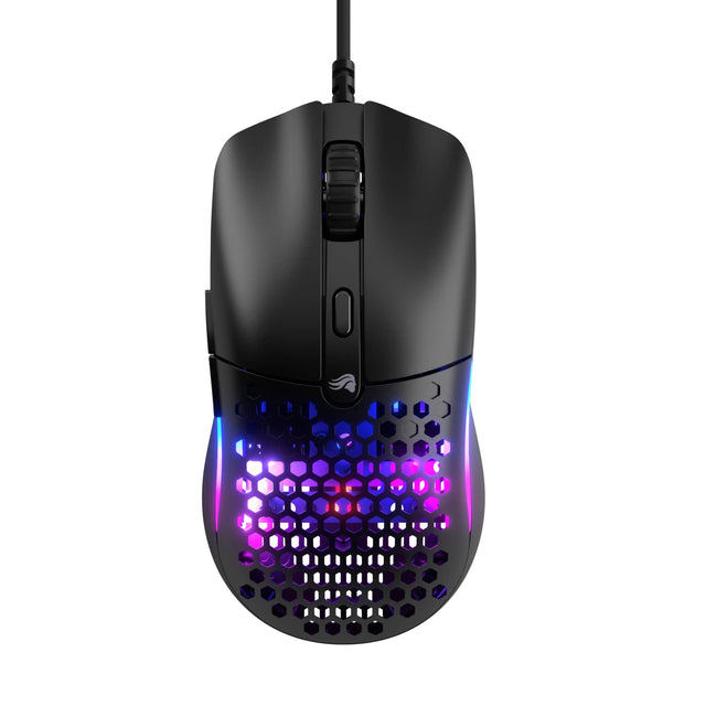 Front. Glorious - Model O Eternal Lightweight Wired Optical Gaming Mouse with Dual-Zone RGB Lighting - Matte Black.