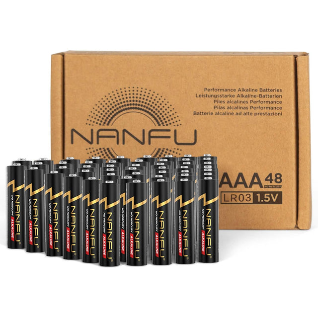 Performance Alkaline Batteries  
Leistungsstarke Alkaline-Batterien  
Piles alcalines Performance  
Pilas alcalinas Performance  
Batterie alcaline ad alte prestazioni  

NO MERCURY ALKALINE  
NANFU  
NANFU DE ON AAA 48 OMERCURY LR03 1.5V  
NO NO O MERCURY JANFU  
NO MERCURY MERCURY NO MERCURY MERCURY NO MERCURY MERCURY NO NO MERCURY NO MERCURY NO MERCURY ALKALINE ALKALINE ALKALINE NANFU ALKALINE NAINFL ALKALINE NANFL ALKALINE ALKAUNE NANFU ALKAUNE NANFL