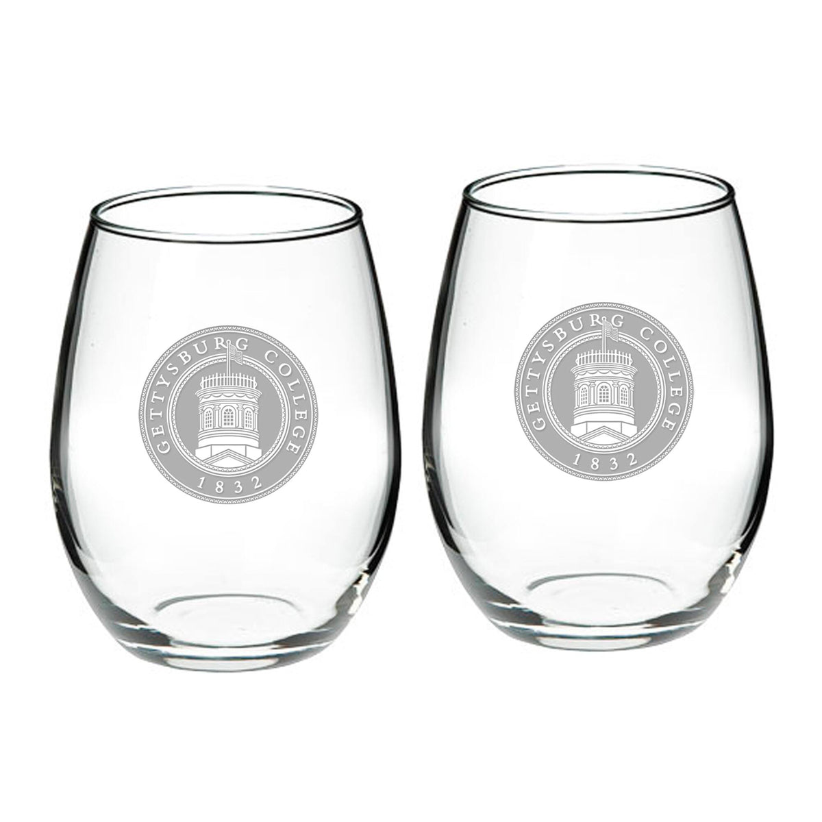 Jardine - Gettysburg Bullets 21oz. 2-Piece Stemless Wine Glass Set - Multicolor