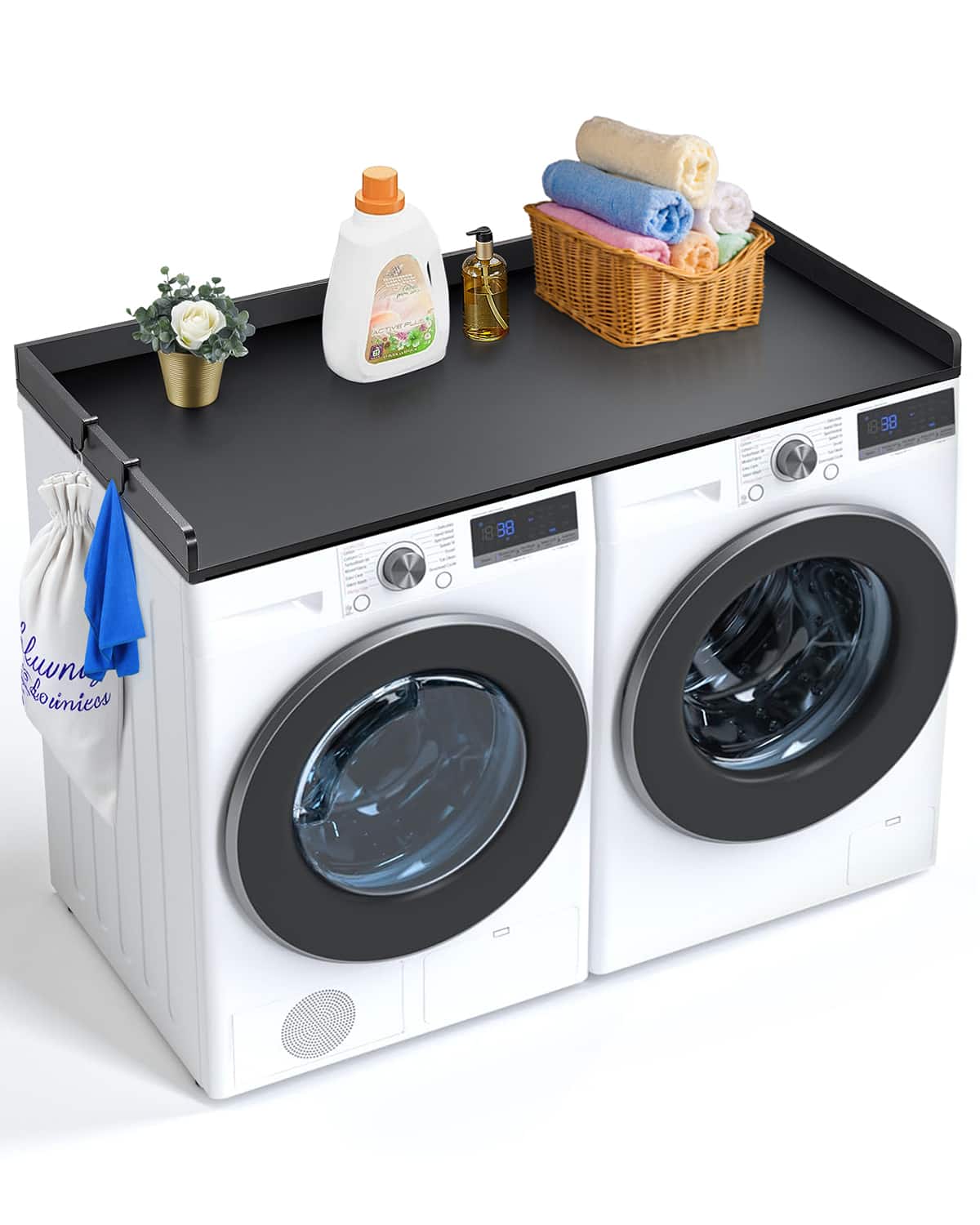 VEVOR - Washer Dryer Countertop, 54" x 27" Wooden Washer and Dryer Countertop, Water-Resistant Laundry Machine Topper Cover - Black