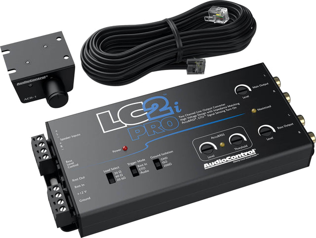 Angle. AudioControl - 2-Channel Active Line Output Converter with AccuBASS and Subwoofer Control - Black.