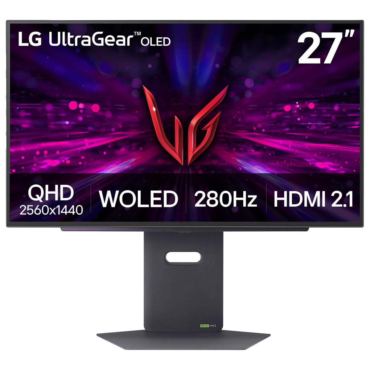 LG - UltraGear 27" OLED QHD 280Hz 0.03ms G-Sync and FreeSync Premium Pro Gaming Monitor with HDR500 (HDMI x2, DP, USB-A) - Black