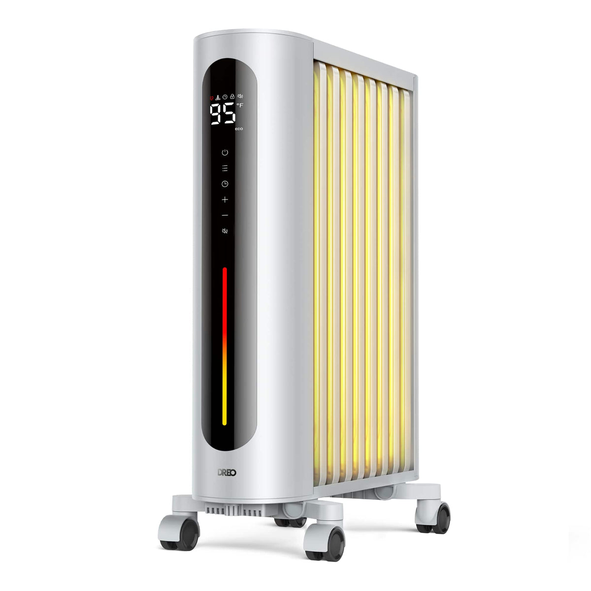DREO - 1500W 26.65" Portable Space Oil Filled with Remote Control, Overheat and Tip-Over Protection in White