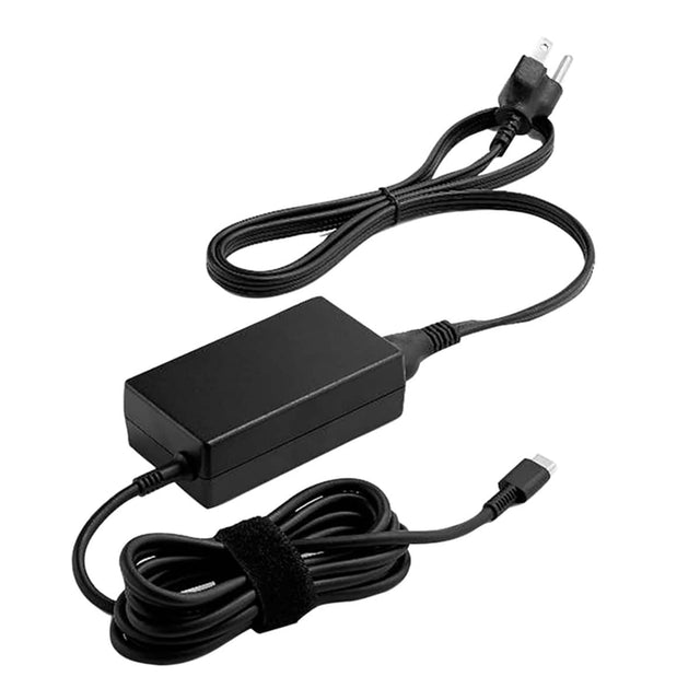 Front. HP - HP 65W USB Type-C LC Power Adapter for Laptop - Black.