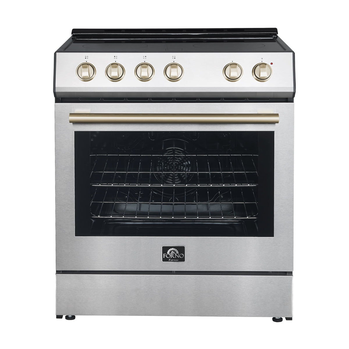 Forno Appliances - 30 in. Wide 4 Elements Leonardo Espresso 5.0 cu. ft. Slide-In Oven Electric Convection Range in Stainless-Steel - Stainless Steel