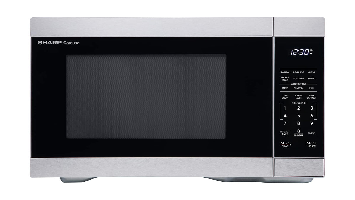 Sharp - 1.1 cu ft Countertop Microwave With Sensor Cooking - Stainless Steel
