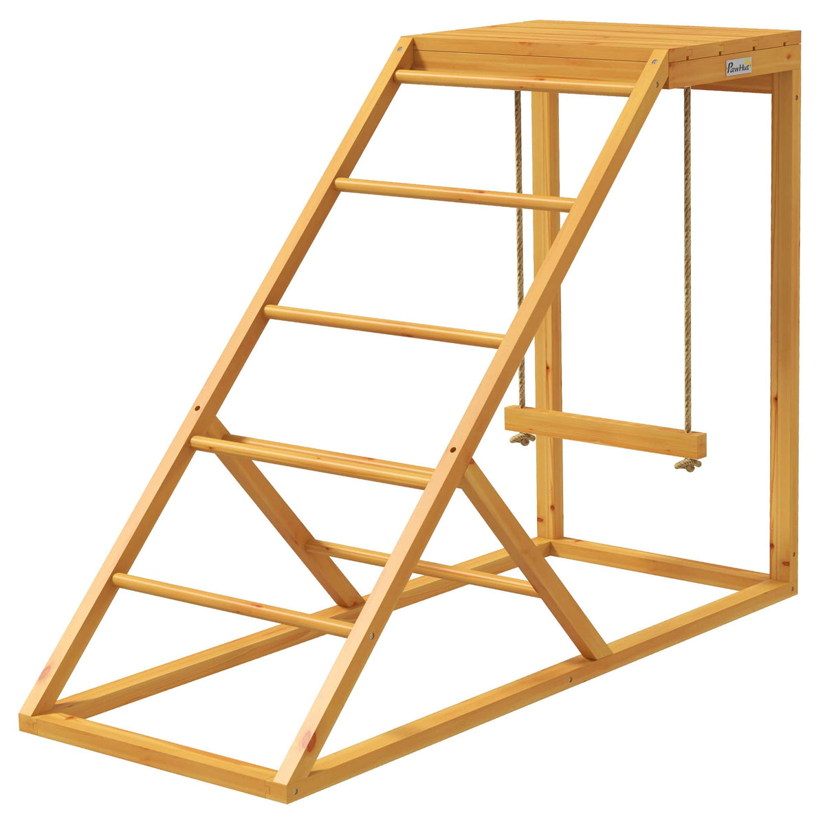 Pawhut - Chicken Activity Play for Healthy & Happy Animals, Swing Set with Chicken Perches & Hen Ladder, Chicken Coop Toy - Yellow